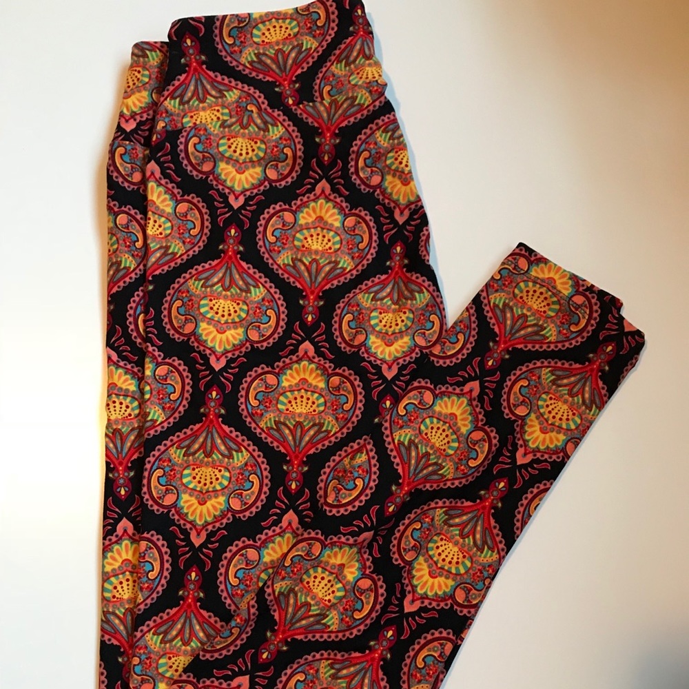 Lularoe orange lantern Leggings OS NEW
